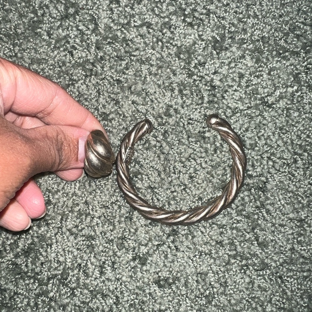silver bracelet and ring set